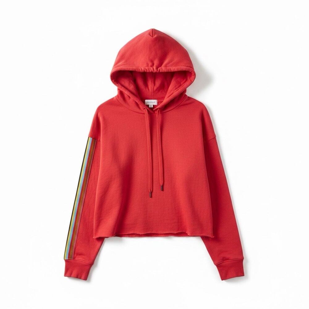 Evereve Red Cotton Fleece Pullover Hoodie Sweatshirt Women's XS KSW118382